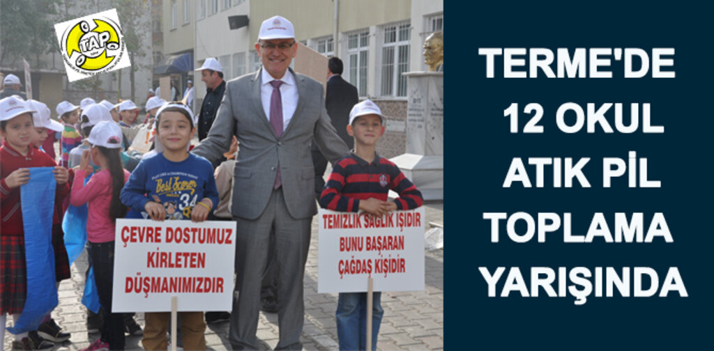 TERME'DE 12 OKUL ATIK PİL TOPLAMA YARIŞINDA