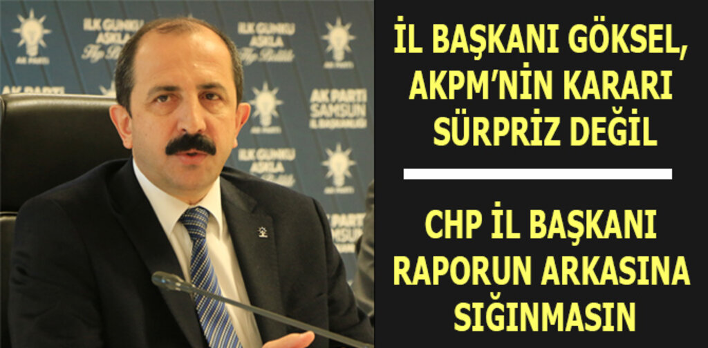 GÖKSEL, CHP İL BAŞKANI RAPORUN ARKASINA SIĞINMASIN