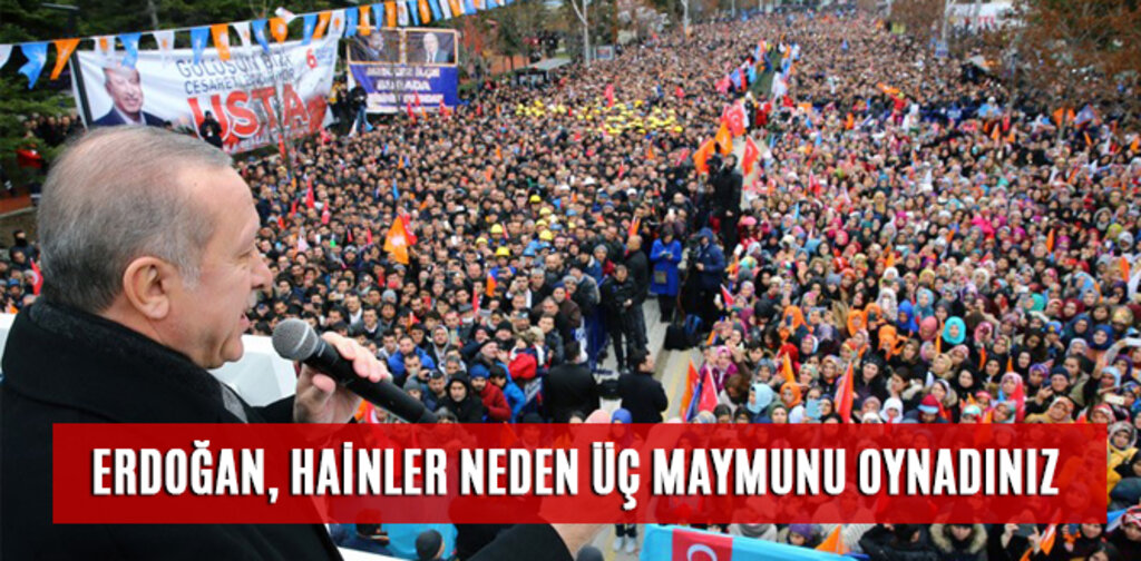 ERDOĞAN, HAİNLER NEDEN ÜÇ MAYMUNU OYNADINIZ ?