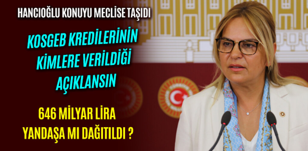 HANCIOĞLU, KOSGEB KREDİLERİNİN KİMLERE VERİLDİĞİ AÇIKLANSIN