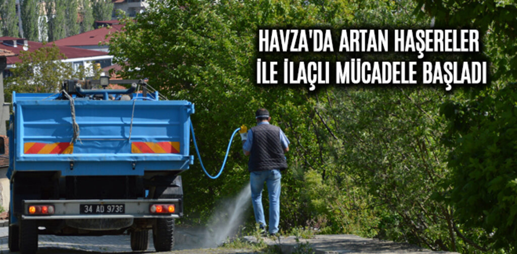 HAVZA'DA ARTAN HAŞERELER İLE İLAÇLI MÜCADELE BAŞLADI
