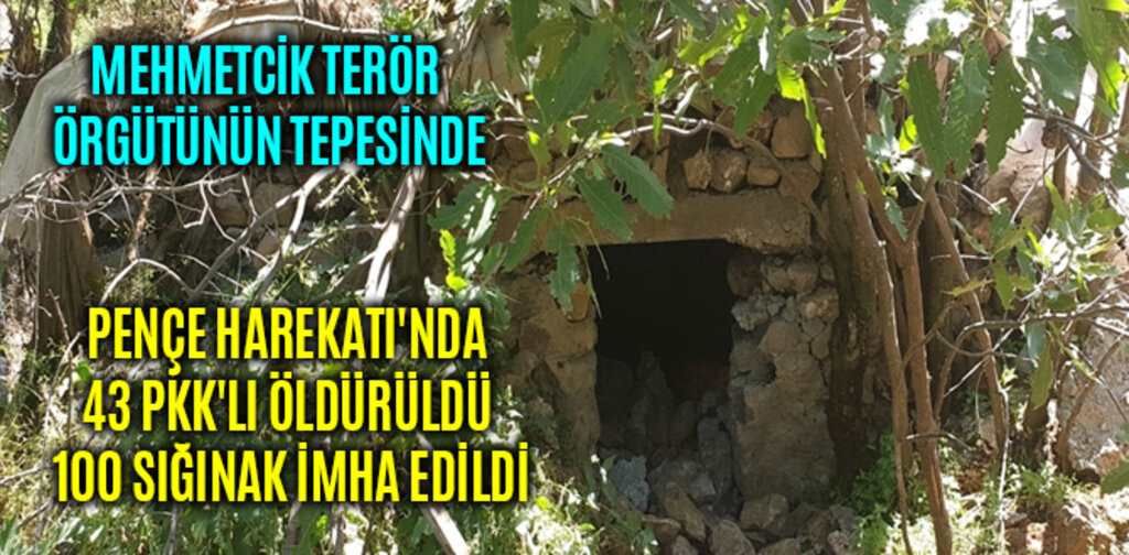 PENÇE HAREKATI'NDA 43 PKK'LI ÖLDÜRÜLDÜ 100 SIĞINAK İMHA EDİLDİ