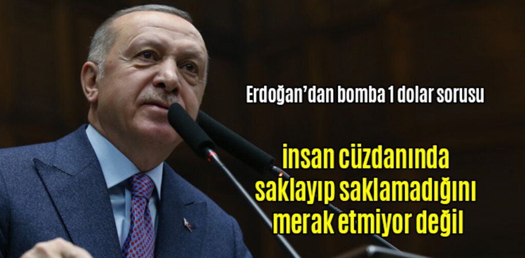 Erdoğan, insan cüzdanında 1 dolarlık banknot saklamadığını merak etmiyor değil