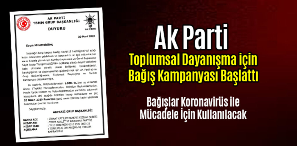 Ak Parti Toplumsal Dayanışma Kampanyası Başlattı