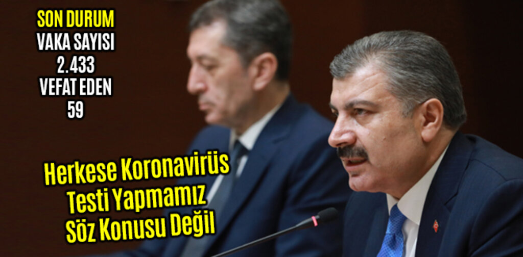 Herkese Koronavirüs Testi Yapmamız Söz Konusu Değil
