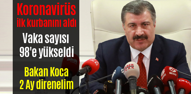 Koronavirüs ilk kurbanını aldı vaka sayısı 98'e yükseldi