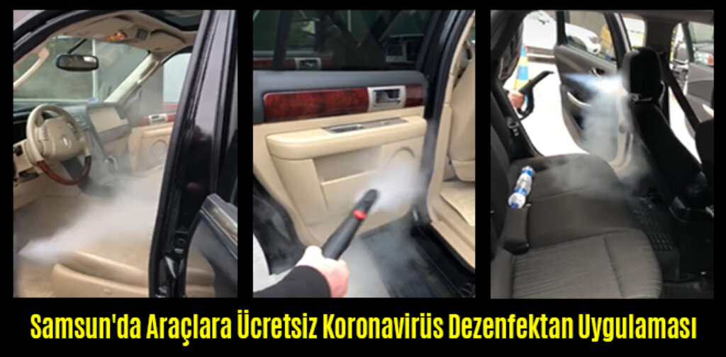 Samsun'da Araçlara Ücretsiz Koronavirüs Dezenfektan Uygulaması