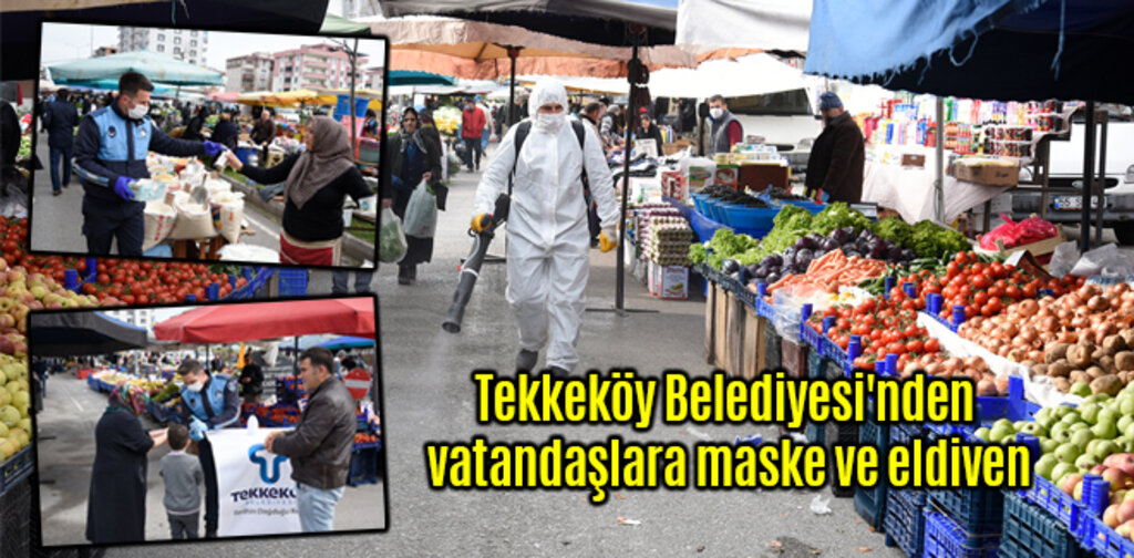 Tekkeköy Belediyesi'nden vatandaşlara maske ve eldiven
