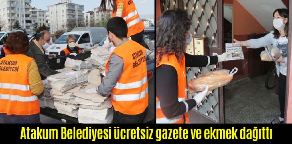 Atakum Belediyesi ücretsiz gazete ve ekmek dağıttı