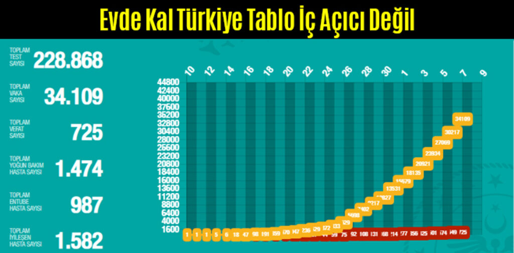 Evde Kal Türkiye Tablo İç Açıcı Değil