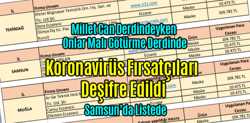 Koronavirüs Fırsatçıları Deşifre Edildi