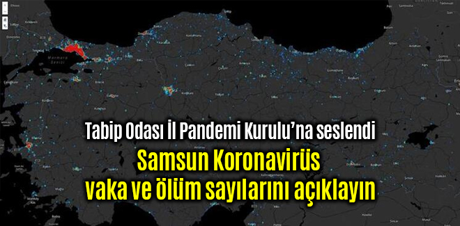 Samsun Koronavirüs vaka ve ölüm sayılarını açıklayın