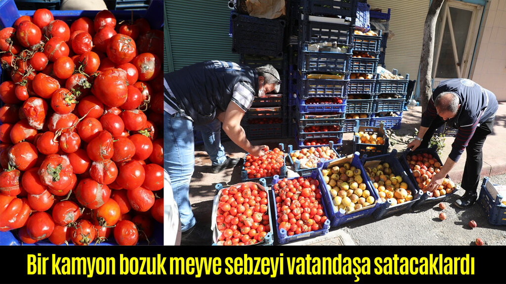 Samsun'da bir kamyon bozuk meyve sebzeyi vatandaşa satacaklardı