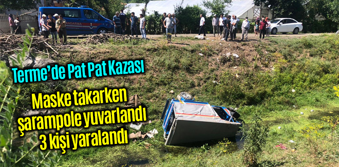 Maske takarken şarampole yuvarlandı