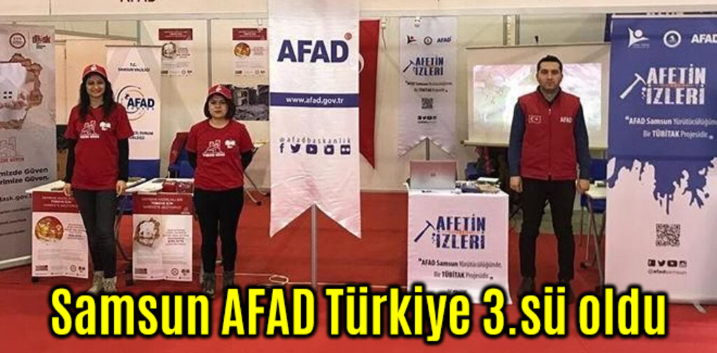 Samsun AFAD Türkiye 3.sü oldu