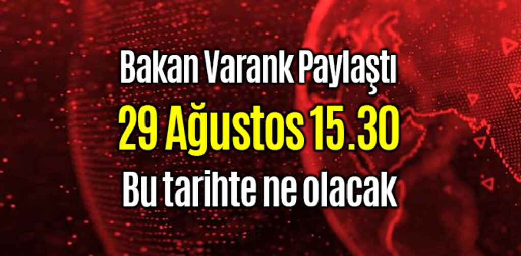 Bakan Varank 29 Ağustos 15.30 ile ne demek istedi