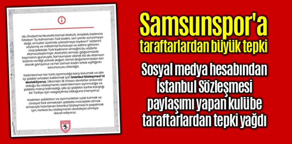 Samsunspor'a taraftarlardan büyük tepki