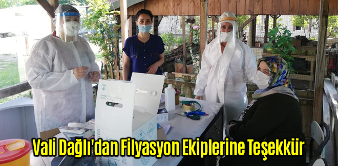 Vali Dağlı'dan Filyasyon Ekiplerine Teşekkür
