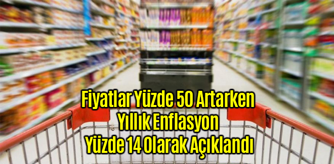 Fiyatlar Yüzde 50 Artarken Yıllık Enflasyon Yüzde 14 Olarak Açıklandı