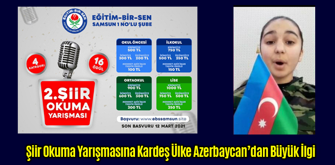 Şiir Okuma Yarışmasına Kardeş Ülke Azerbaycan’dan Büyük İlgi