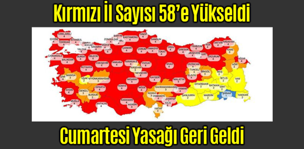 Kırmızı İl Sayısı 58 Oldu Cumartesi Yasağı Geri Geldi