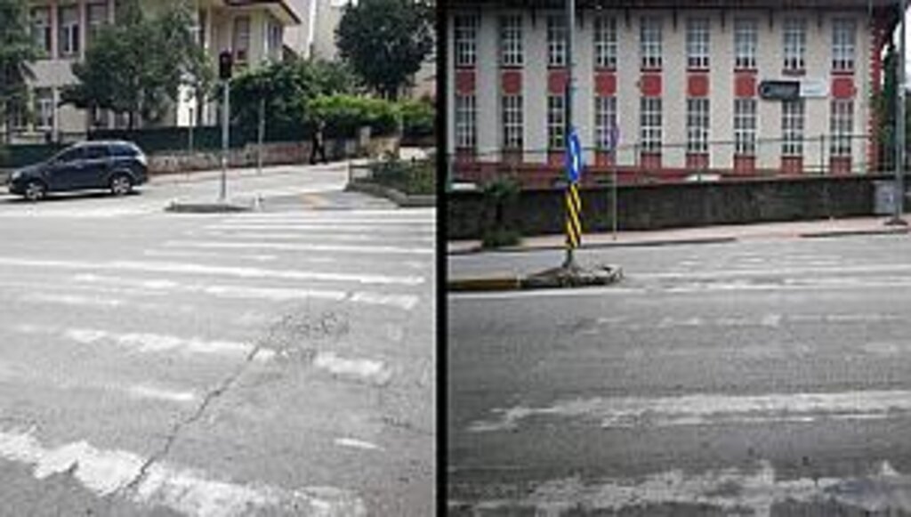 Okul önlerinde yok olan yaya çizgileri tehlikeye davetiye çıkarıyor