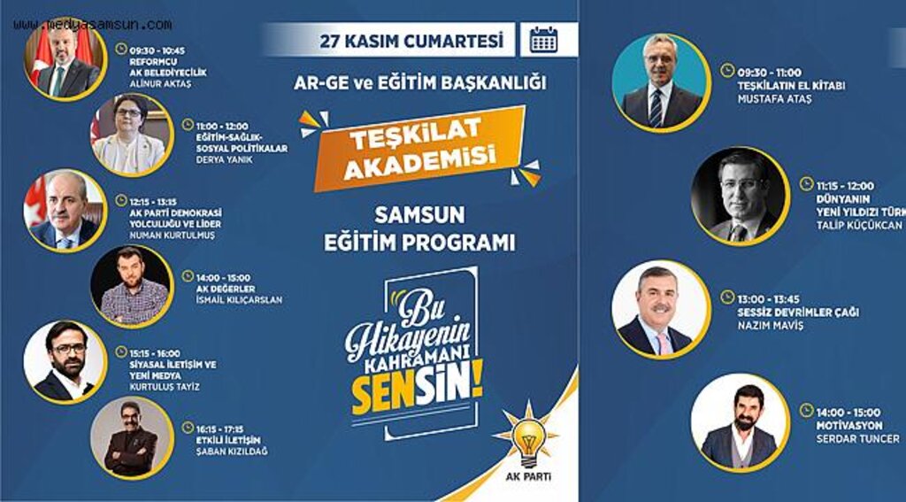 AK Parti Kurmayları Teşkilat Akademisi Eğitim Programları için Samsun'da