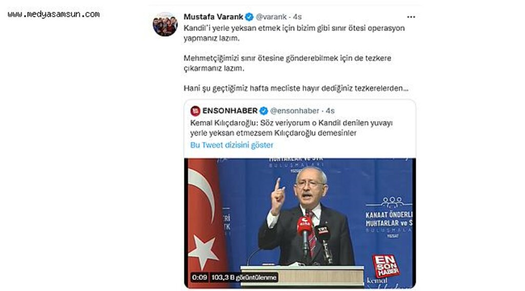 Kandil'i yerle yeksan etmezsem Kılıçdaroğlu demesinler dedi kapak gibi cevap geldi