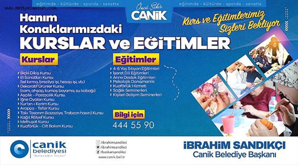 Canik Belediyesi Hanım Konaklarında Kurs Kayıtları Başladı