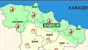 Samsun için şiddetli yağış, dolu ve sel uyarısı