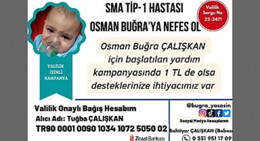 Havza Belediyesi'nden 11 aylık SMA'lı Osman Buğra kampanyasına destek