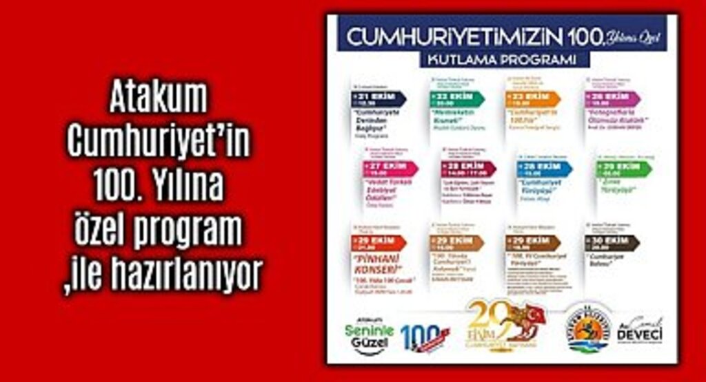 Atakum Cumhuriyet’in 100. Yılına özel program ile hazırlanıyor