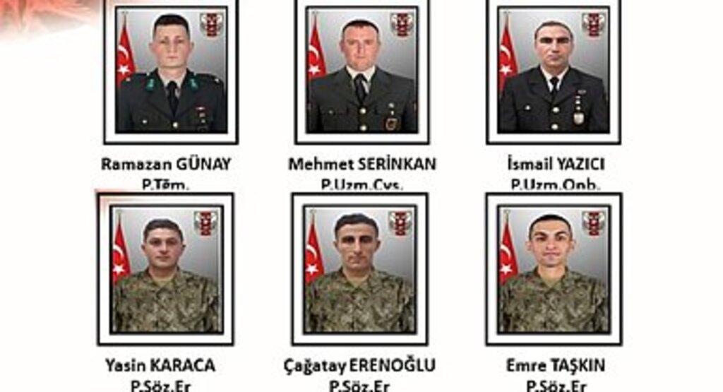 Irak'ın kuzeyinde 6 askerimiz şehit oldu
