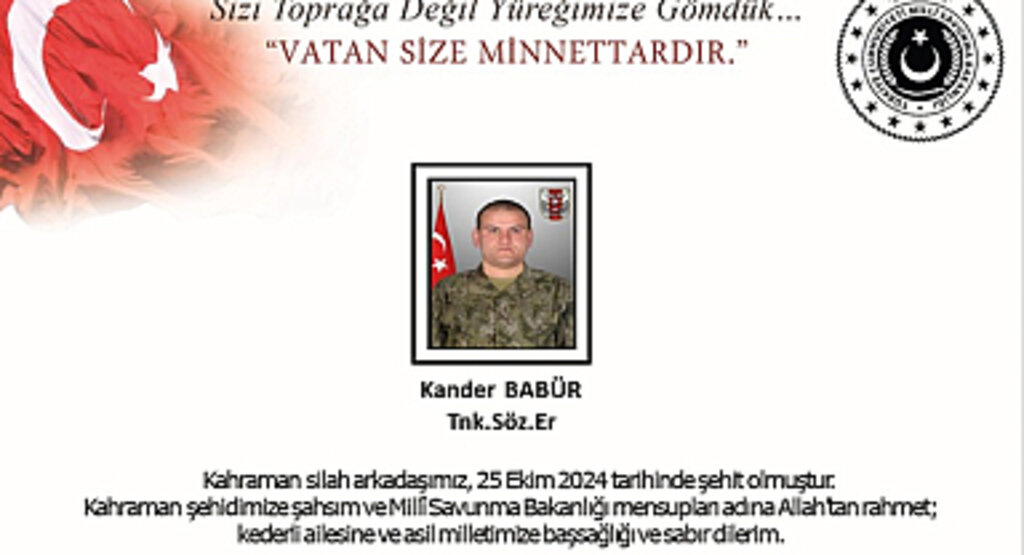 Termeli Tankçı Sözleşmeli Er Kander Babür Şehit Oldu