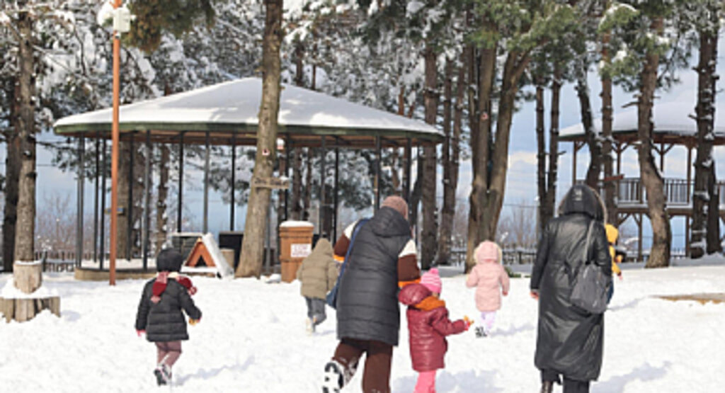 Canik Orman Okulu'nda Çocukların Kar Keyfi