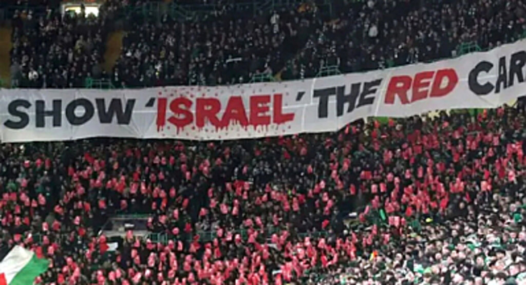 Celtic taraftarından İsrail'e kırmızı kart 