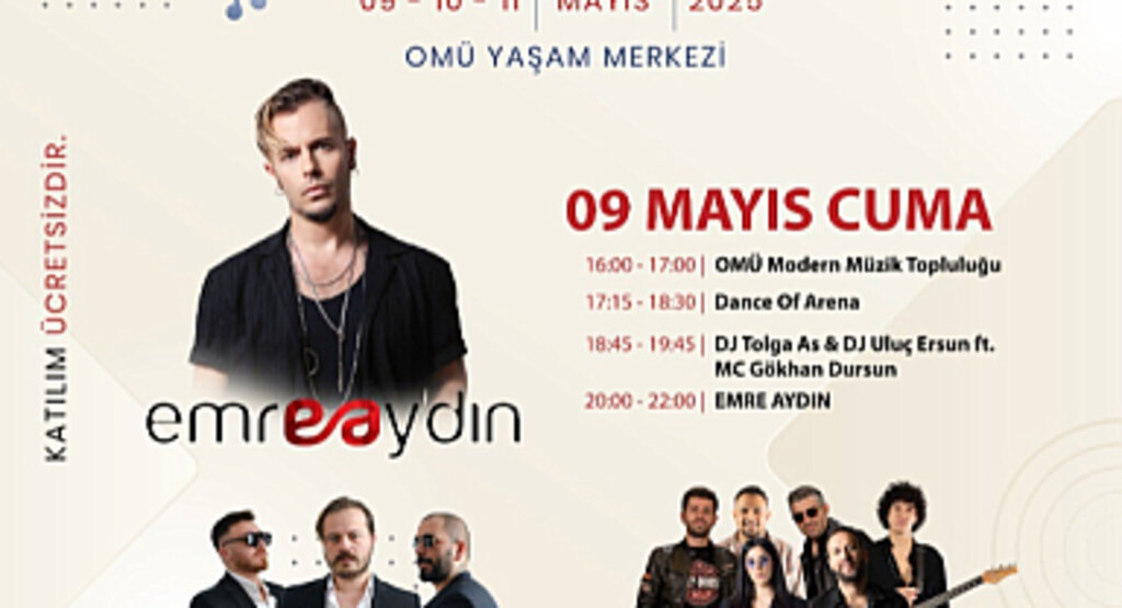 OMÜ’NÜN 50. YIL ŞENLİĞİ EMRE AYDIN KONSERİ İLE BAŞLIYOR