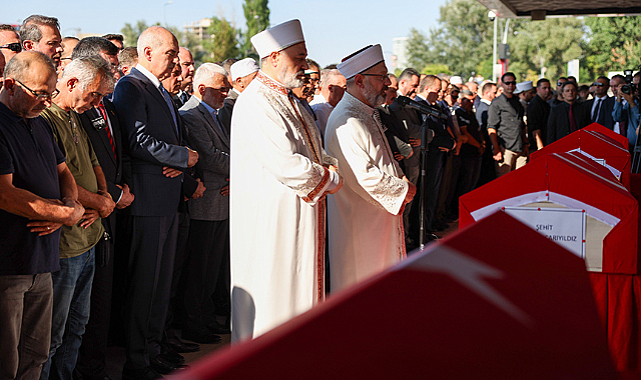 Orman yangınında şehit olan kahramanlara veda