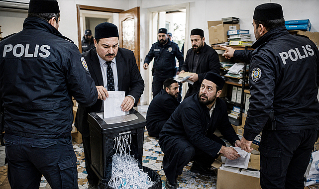 Süleymancılar evrakları imha ederken suçüstü yakalandı