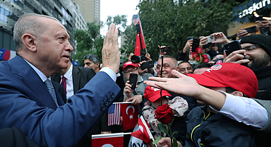 Cumhurbaşkanı Erdoğan'a BM Genel Kurulu için gittiği New York'da coşkulu karşılama