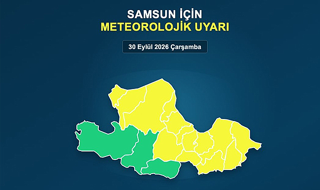 Samsun'da 14 ilçe için kuvvetli yağış uyarısı